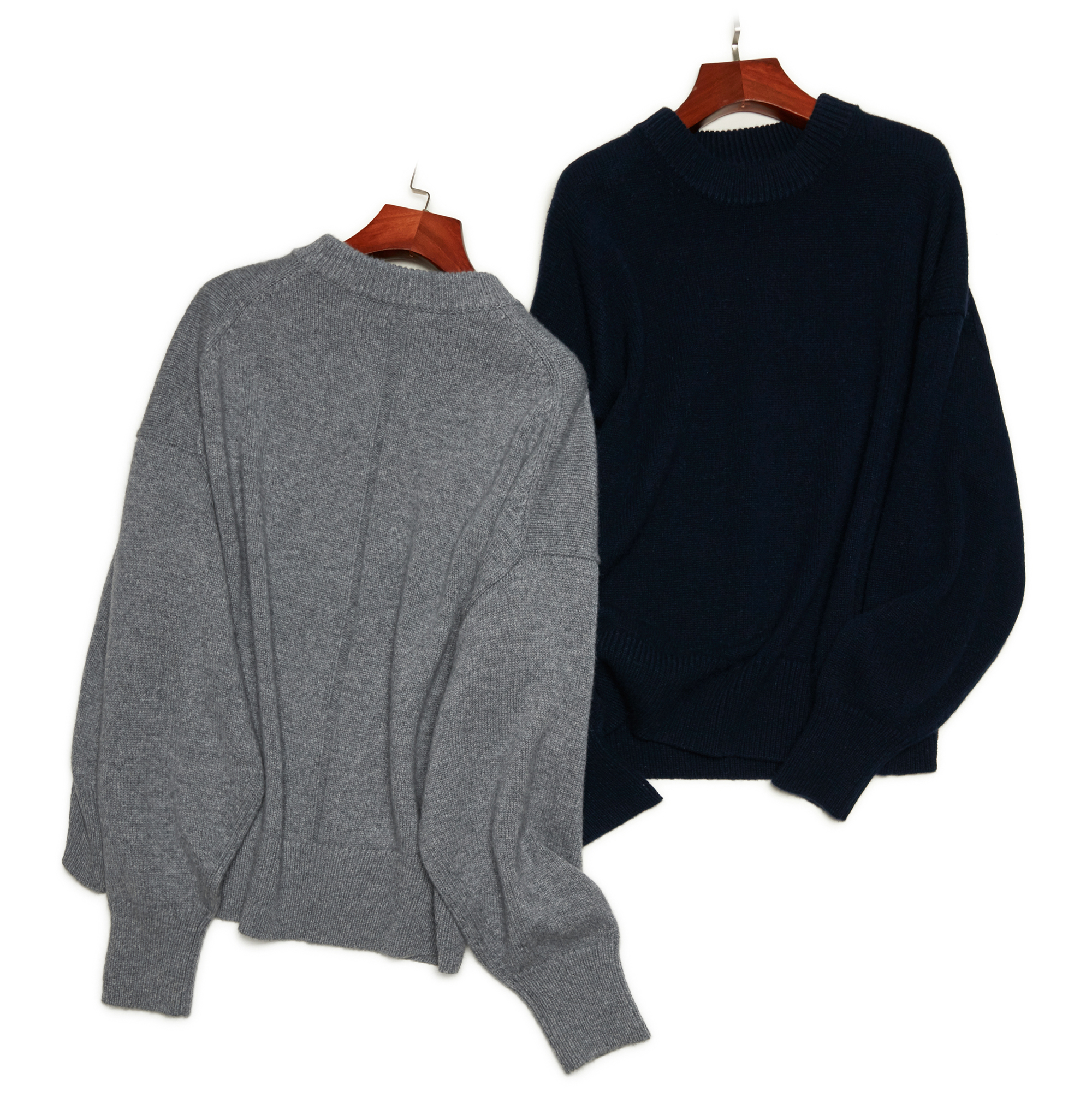 LEMAER乐玛尔 美国客户100%CASHMERE后中线&羊腿袖设计羊绒套衫