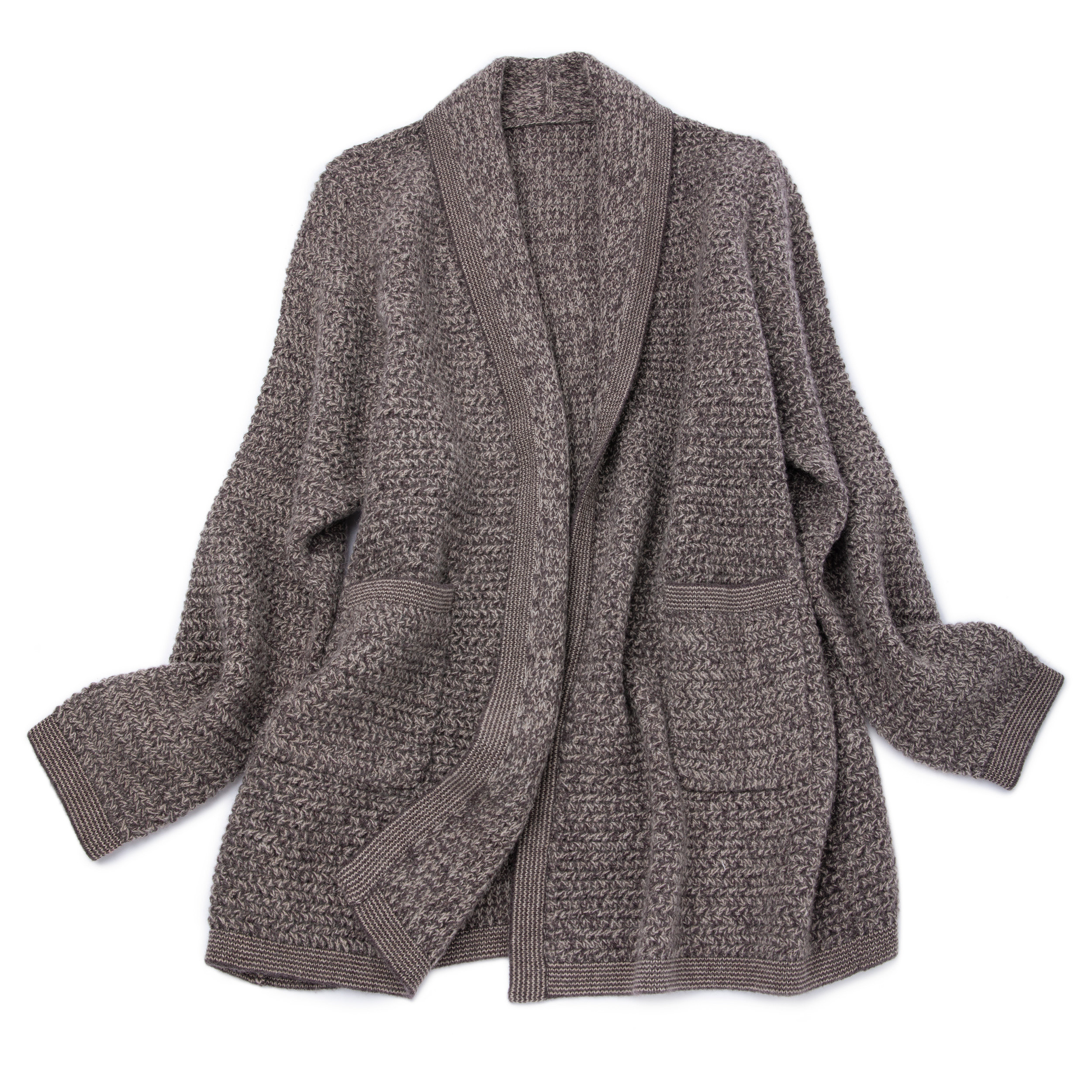 麦穗纹针织简约休闲羊绒外套