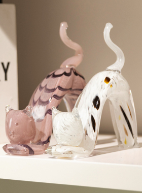 现代简约琉璃猫猫摆件