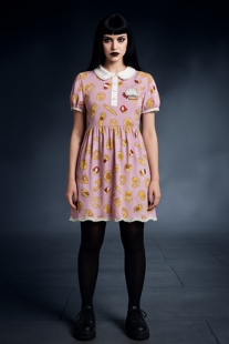 美单日漫宫崎骏魔女宅急便周边摇滚街头娃娃领dollskill连衣裙