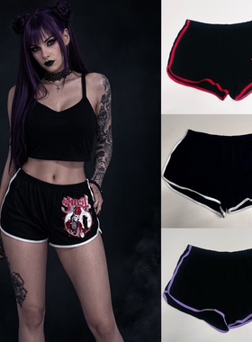 美单H0t T0pic暗黑哥特风亚文化朋克摇滚骷髅头乐队周边短裤运动