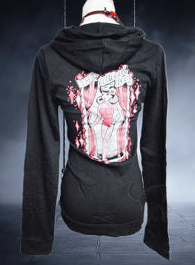 美单retro复古rockabilly修身纹身女孩摇滚街头朋克重金属卫衣