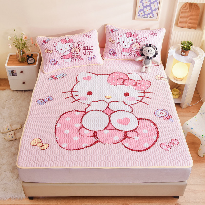 hellokitty牛奶绒床垫软垫子冬季儿童卡通加厚加绒保暖床褥子kt猫
