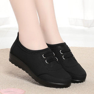 老北京布鞋女春秋老人鞋妈妈鞋老太太软底鞋一脚蹬懒人休闲防滑鞋