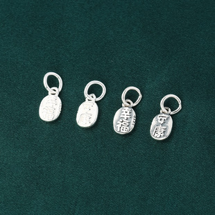 S925纯银平安喜乐幸福安康挂件DIY手工串珠编绳手链手绳坠子配件