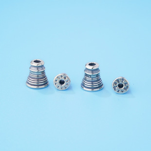 S925银泰银黄财神绿度母佛塔藏传小元素三通佛塔配件diy文玩配饰