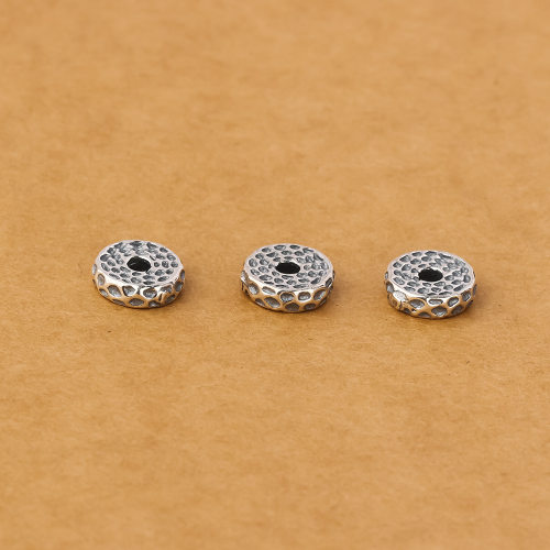 9mm S925纯银隔片文玩百香籽星月凤眼菩提猴头椰蒂锤纹陨坑隔片
