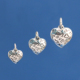 S925银涂鸦桃心吊坠心形挂件手工编织首饰diy配件材料立体爱心