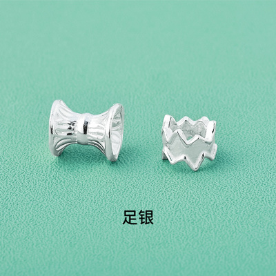 新款s999足银素银沙漏隔珠双面花