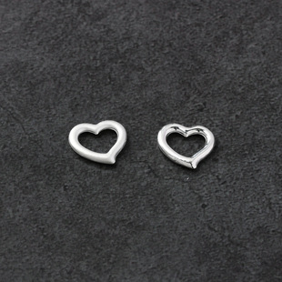 999纯银心形配件时尚简约小桃心饰品路路通红绳手链编织小件银饰