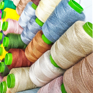 米灰色缝纫线浅棕黄手工缝线修补衣线驼色小卷宝塔浅卡其咖啡细线