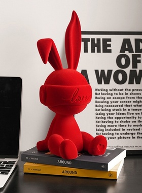 乔迁伴手礼长耳兔高颜值装饰摆件