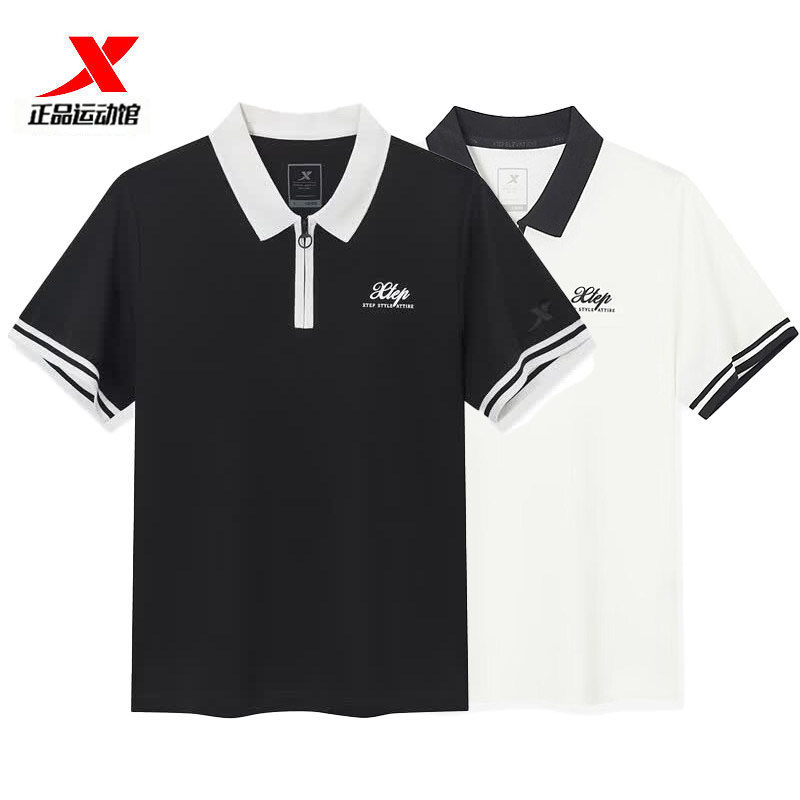 特步半拉链POLO衫女2026夏季新款