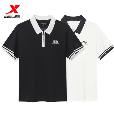 特步半拉链POLO衫女2026夏季新款