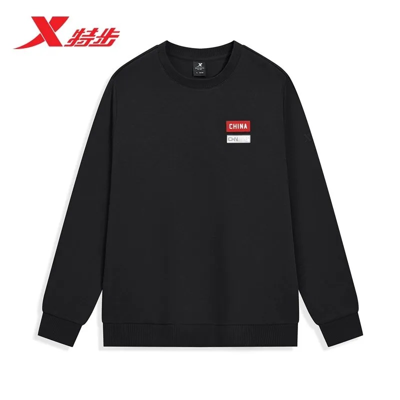 特步男装卫衣2025冬季新款