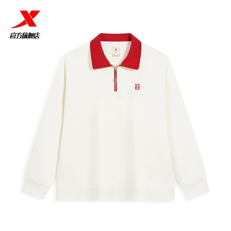 特步半拉链套头立领新年款情侣卫衣2026春款宽松百搭974129920233