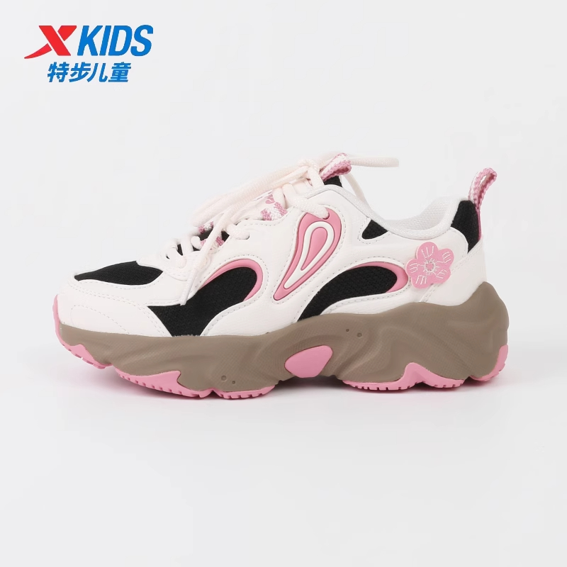 特步女童花瓣鞋童鞋2025秋季新款儿童休闲鞋运动鞋子675314324011