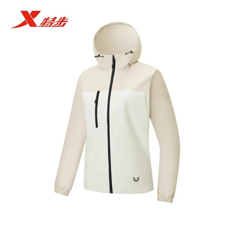 特步三防冲锋衣外套女款2025新款