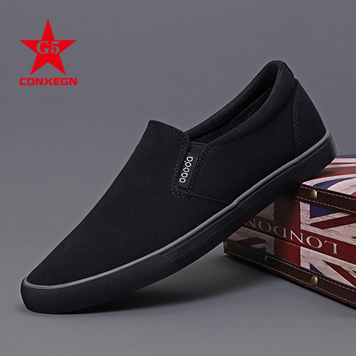 男士布鞋春季新款鞋子潮鞋一脚蹬