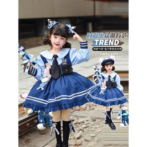 女童朱迪兔子警官春秋套装洛丽塔疯狂动物城儿童cos服装衣服四季