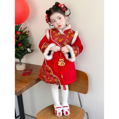 巴拉巴拉女童旗袍裙拜旗袍裙唐装