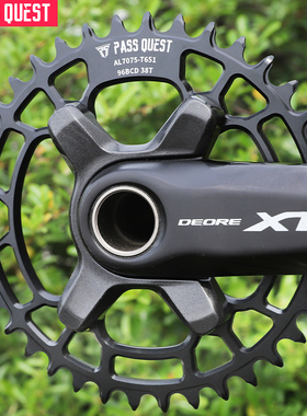 PASS QUEST适用禧玛诺96bcd9-12速m8000 5100正负齿牙盘圆单盘xtr