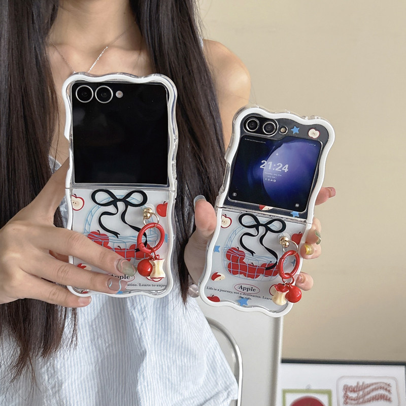 苹果蝴蝶结适用三星zflip7/6/5/4/3手机壳新款7FE高级感折叠屏外壳带挂绳w25/24/23flip超薄全包防摔保护套女