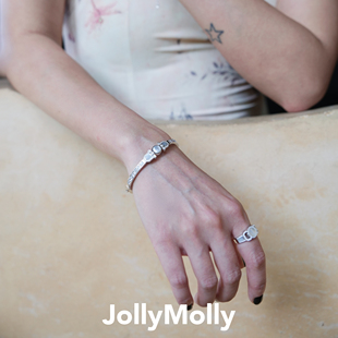 JollyMolly小眾設(shè)計師純銀輕奢生日禮物送媽媽白貝母新中式 手鐲
