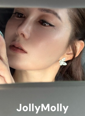 李莎旻子同款甜美蝴蝶925银耳钉