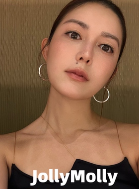 JollyMolly925银小众耳圈耳环