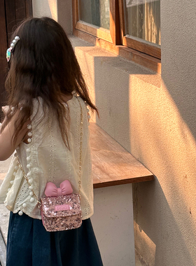 韩版儿童斜挎包小童迷你亮片多彩卡通挎包小香风格调女童小包单肩