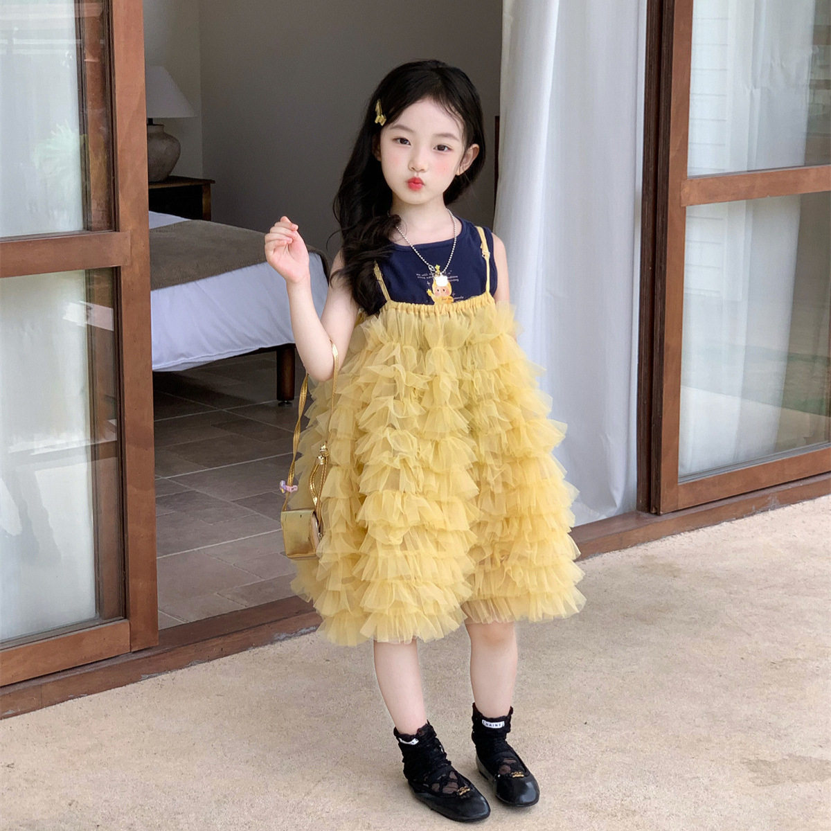 2026夏季新款 女童卡通背心连衣裙