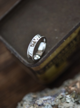 水波纹简约基础款纯银戒指情侣银戒开口活口女款可调节送礼饰品