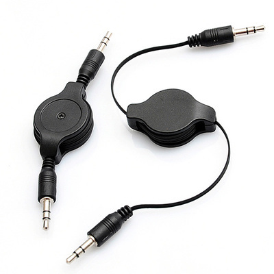 汽車用品 伸縮式手機音頻線 AUX IN數據連接線 車載音響MP3轉接頭
