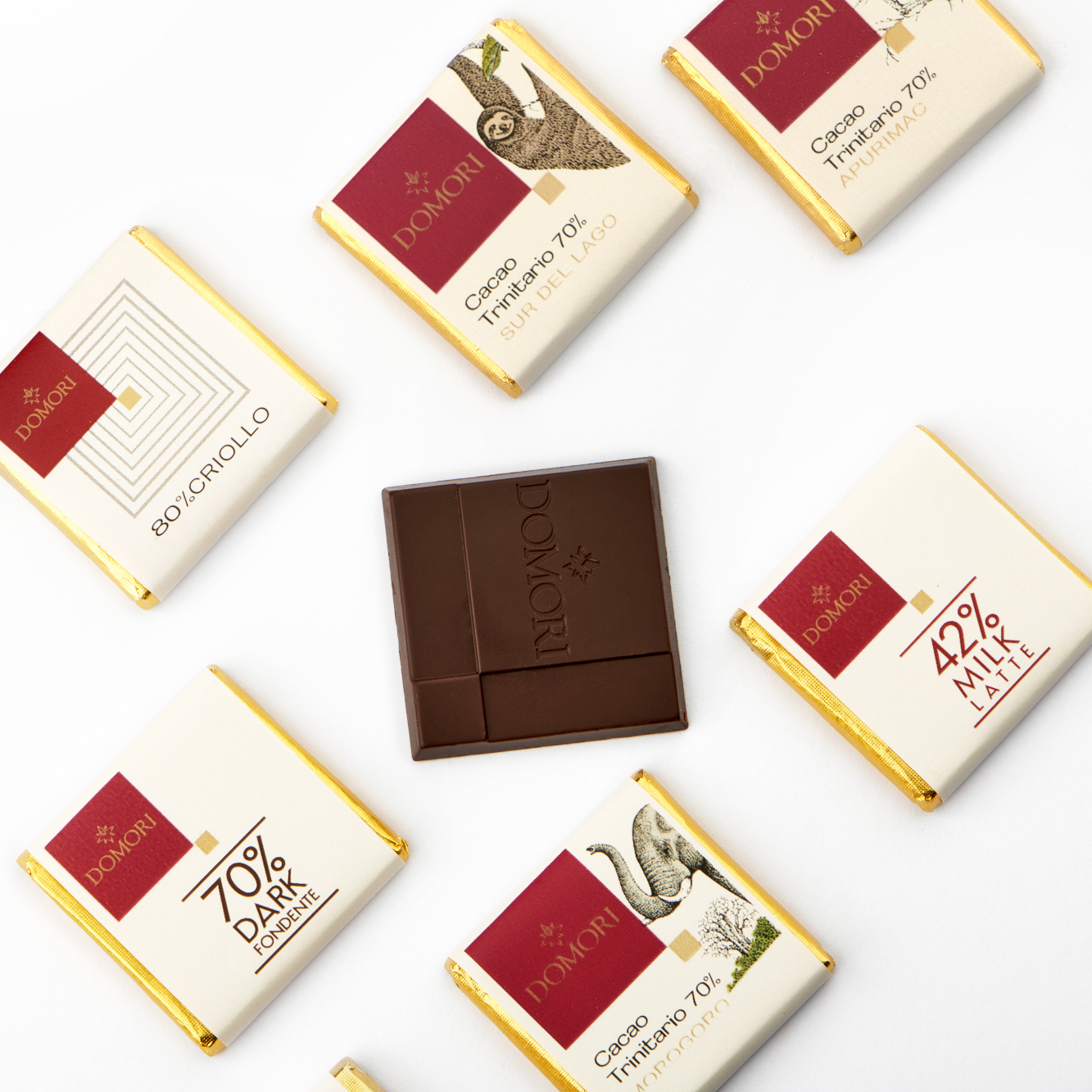 意大利进口domori多莫瑞黑巧克力牛奶小片散装零食纯可可脂