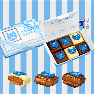 Bleu夹心巧克力礼盒送礼情人节创意临时 法国进口蓝猫Au Chat