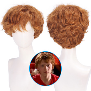 漂流假发 罗恩帅气COSPLAY假发黄棕色短卷发男舞台表演万圣节演出