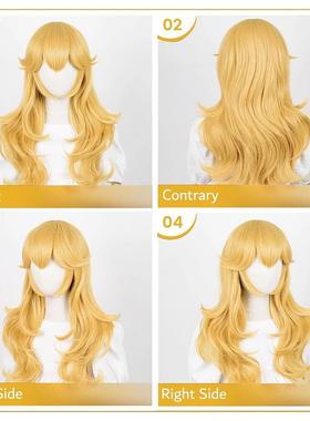 漂流假发 桃花公主cosplay 马里奥 假发 黄色反翘长发皇冠头饰