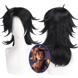 漂流假发 第五人格 cos服杂技演员祈雨珠cosplay 黑色 假发