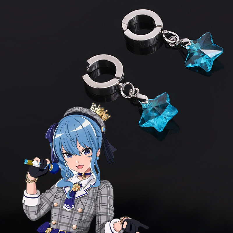 漂流假发虚拟主播星星cos耳夹