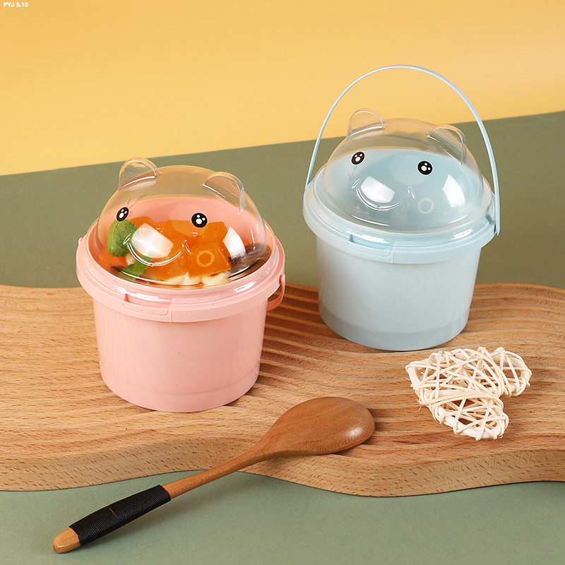 六一儿童节蛋糕奶油桶手提小熊蛋糕盒千层蛋糕桶包装盒慕斯甜品盒