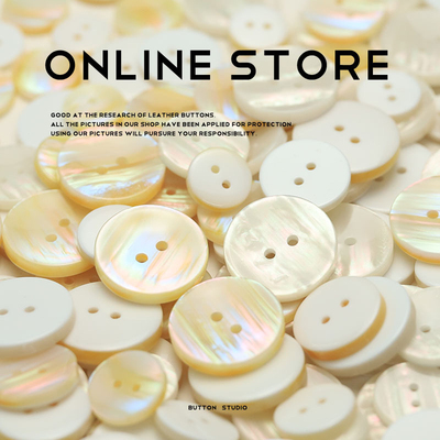 仿贝AB彩两眼纽扣树脂毛衣粗花呢外套扣子双面尼西装大衣扣