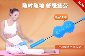 滚轮双球脊柱按摩器肩颈开背部腰部推拿按摩棒手动多功能棒捶