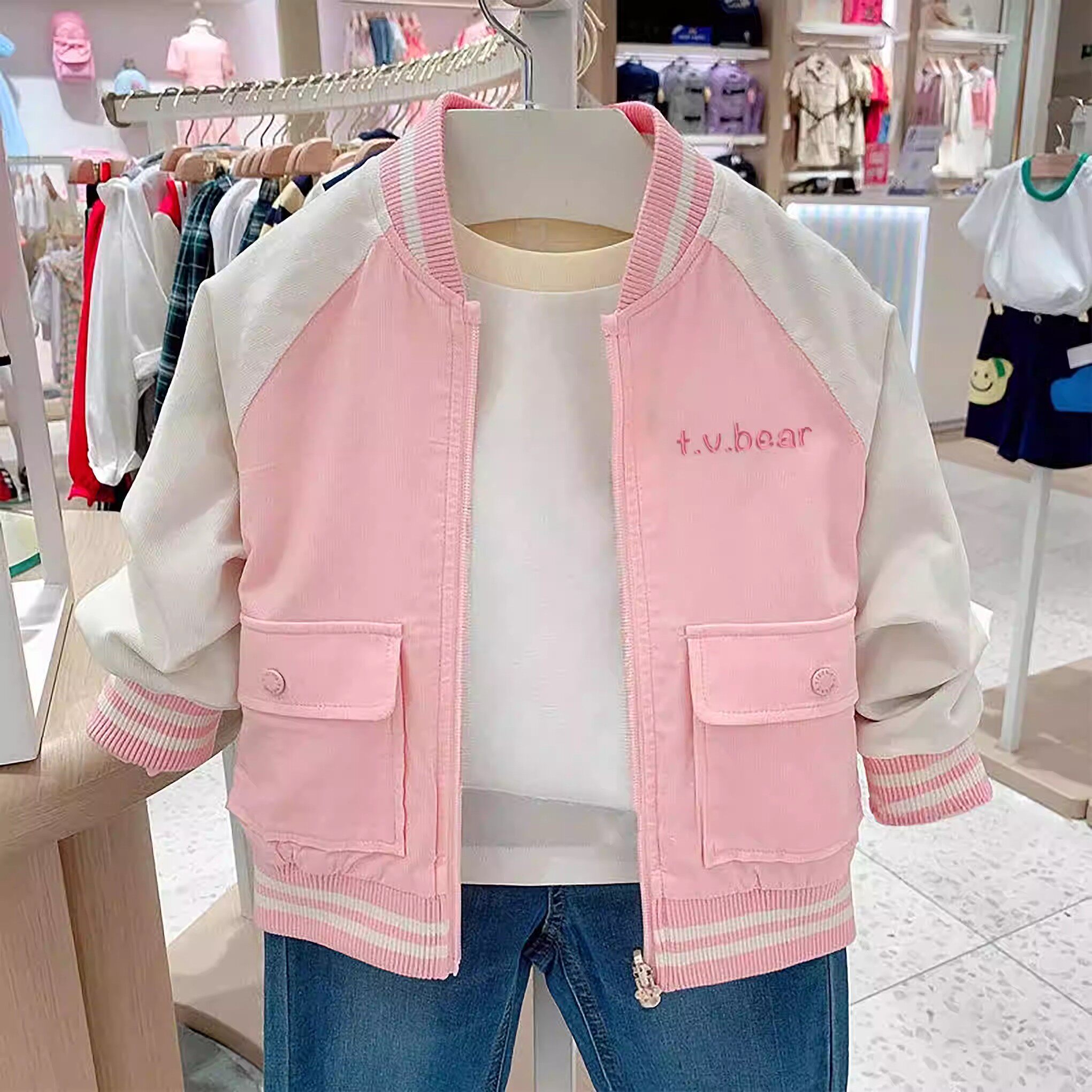 童装2026春秋款女童装灯芯绒两面穿夹克棒球服中大童休闲外套洋气