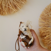 高品质小众音乐绵羊妹车挂INS动物羊毛毡包包挂件大号尼泊尔进口