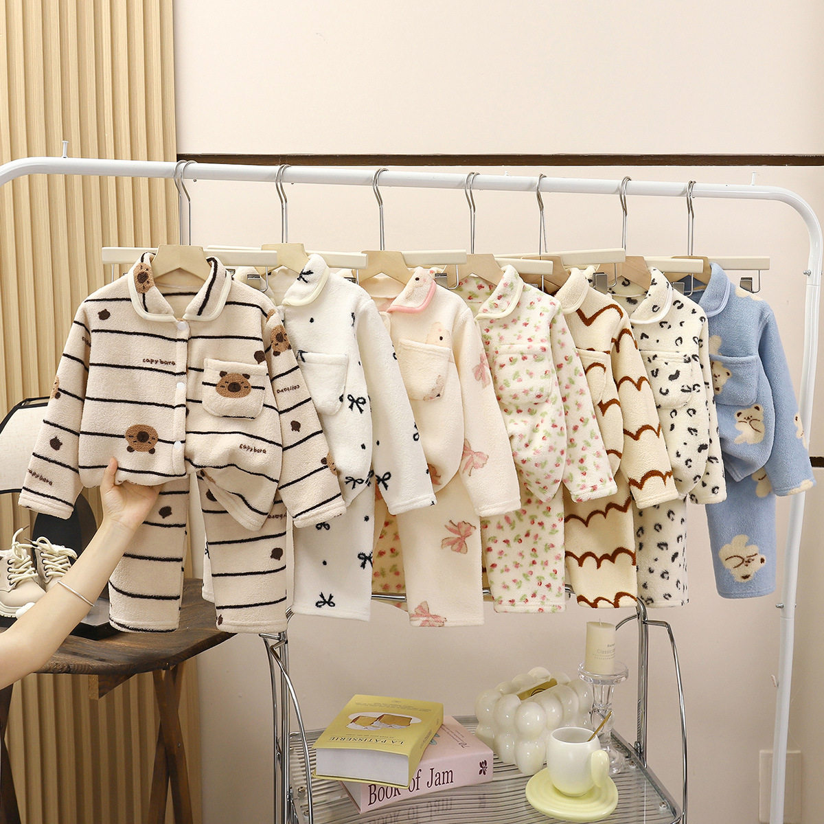 儿童睡衣套装加绒加厚男童法兰绒女童保暖家居服开衫套装宝宝童装,童装/婴儿装/亲子装,家居服套装,淘宝优惠券,粉丝福利购,淘宝优惠卷