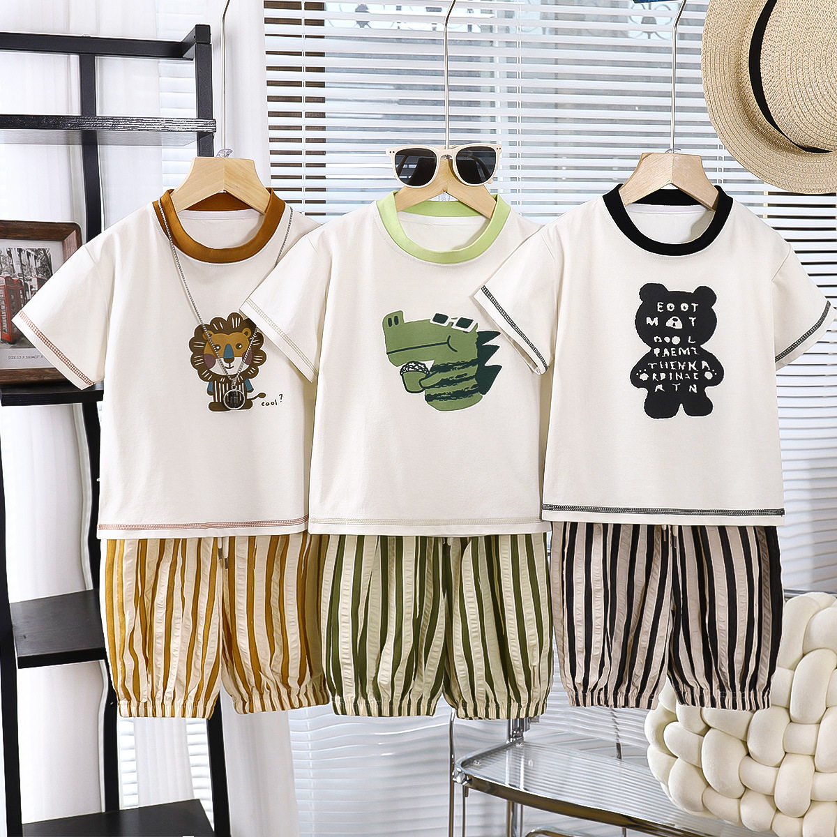 儿童短袖套装夏季新款男童七分裤洋气宝宝夏装马裤宽松童装,童装/婴儿装/亲子装,套装,淘宝优惠券,粉丝福利购,淘宝优惠卷