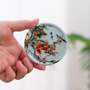 中式吸水杯垫茶道隔热垫杯托办公室功夫茶具配件家用防滑防烫茶托