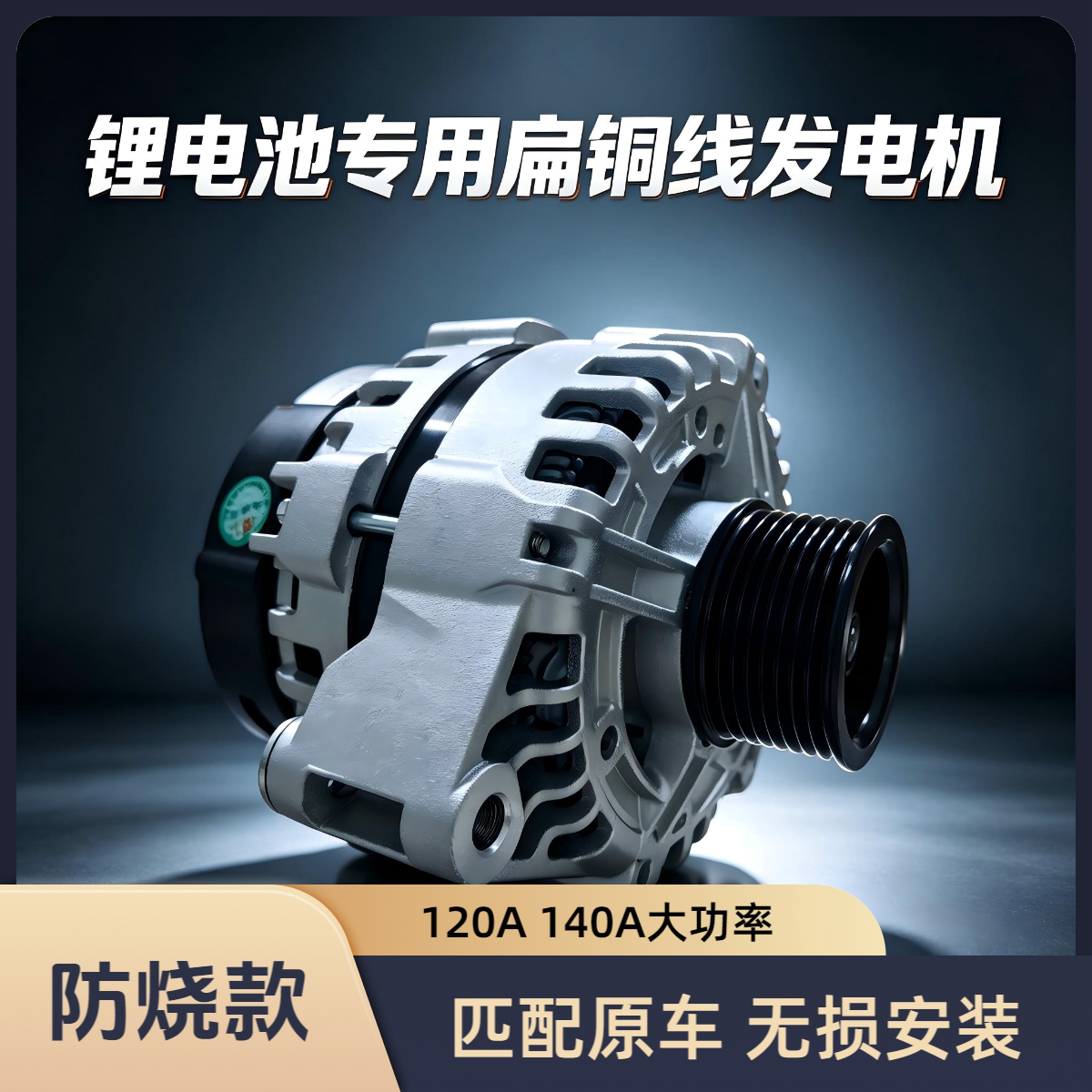 嘉得顺大功率发电机扁铜线防烧款锂电池专用货车卡车系列120A140A