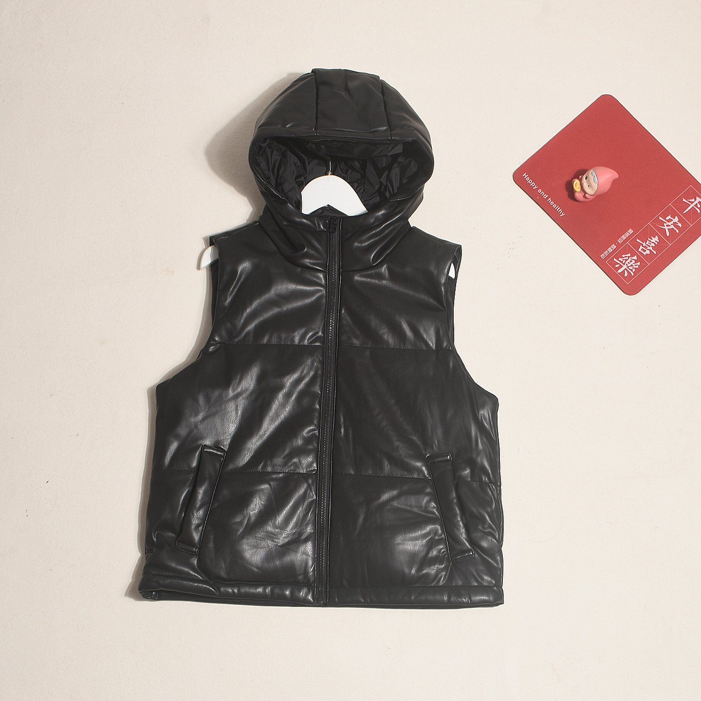 老美箪休闲宽松连帽马甲